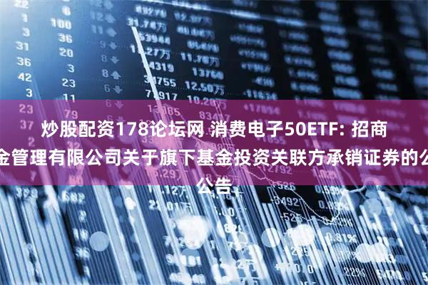 炒股配资178论坛网 消费电子50ETF: 招商基金管理有限公司关于旗下基金投资关联方承销证券的公告